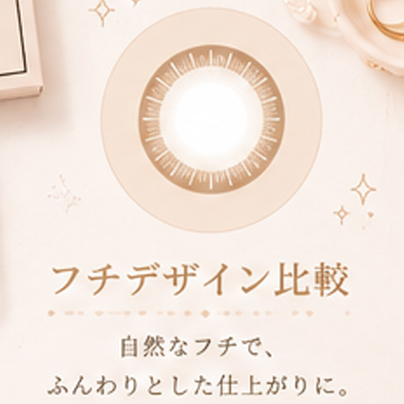 ぼかしフチと細フチのデザイン比較イメージ